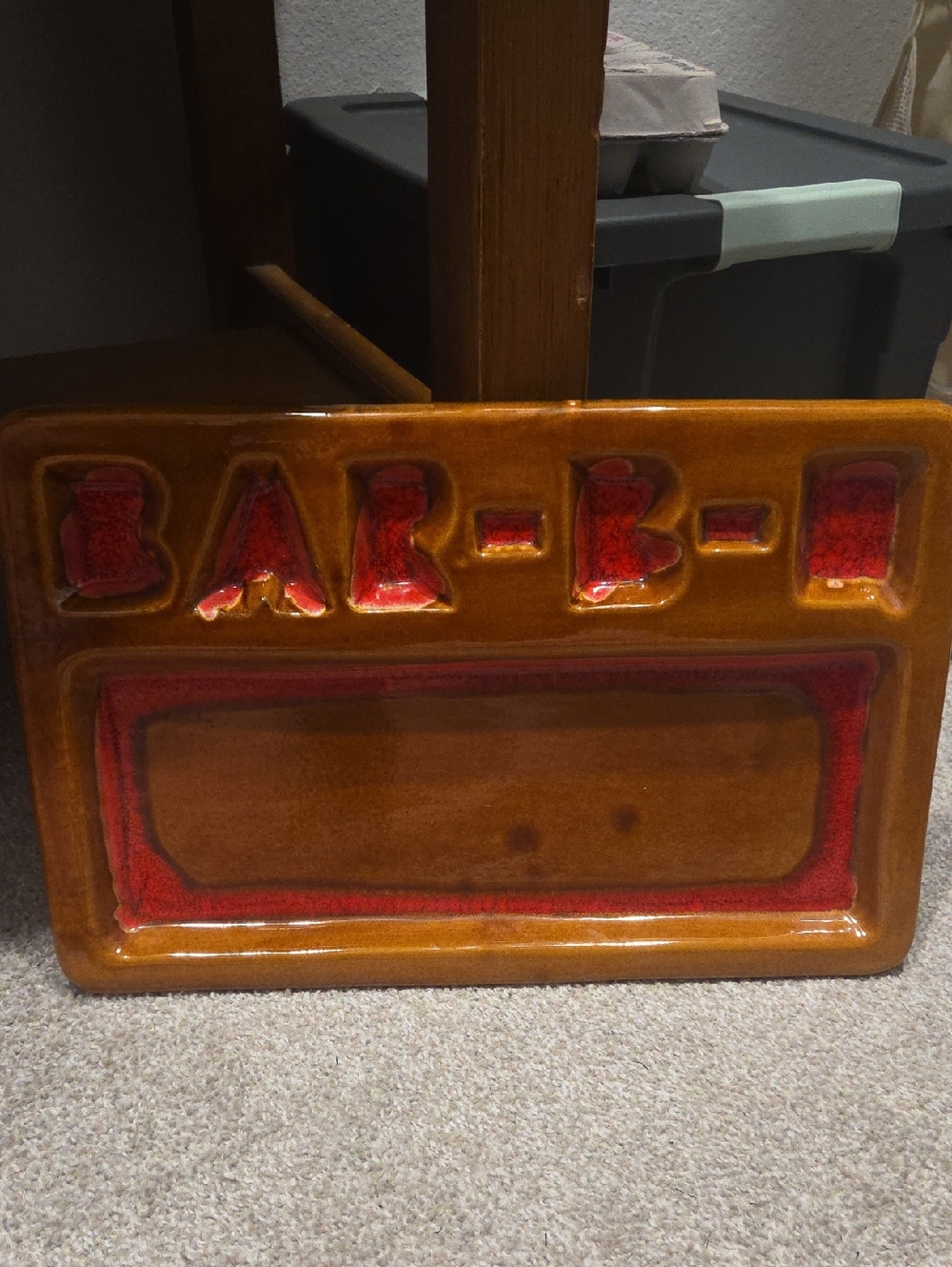 Vintage Glazed Ceramic Serving Platter